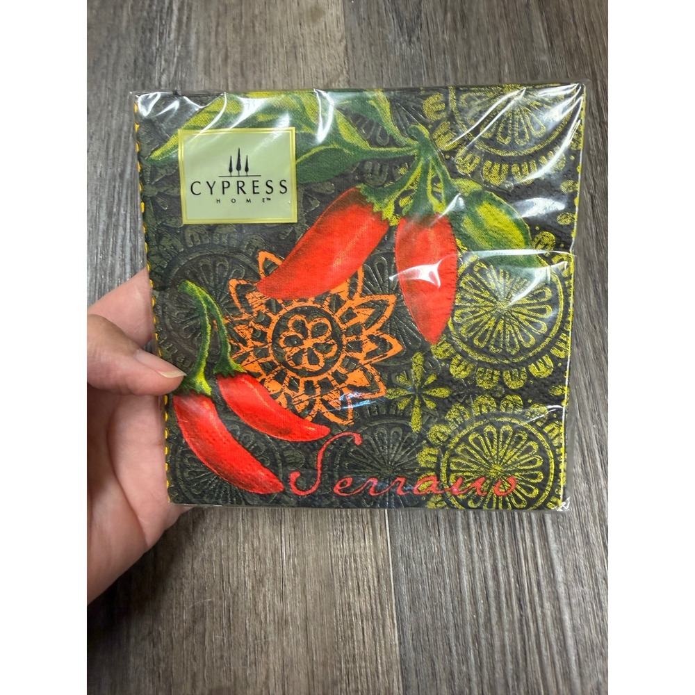 Cypress Home Serrano and Chili Cocktail Napkins New in Package